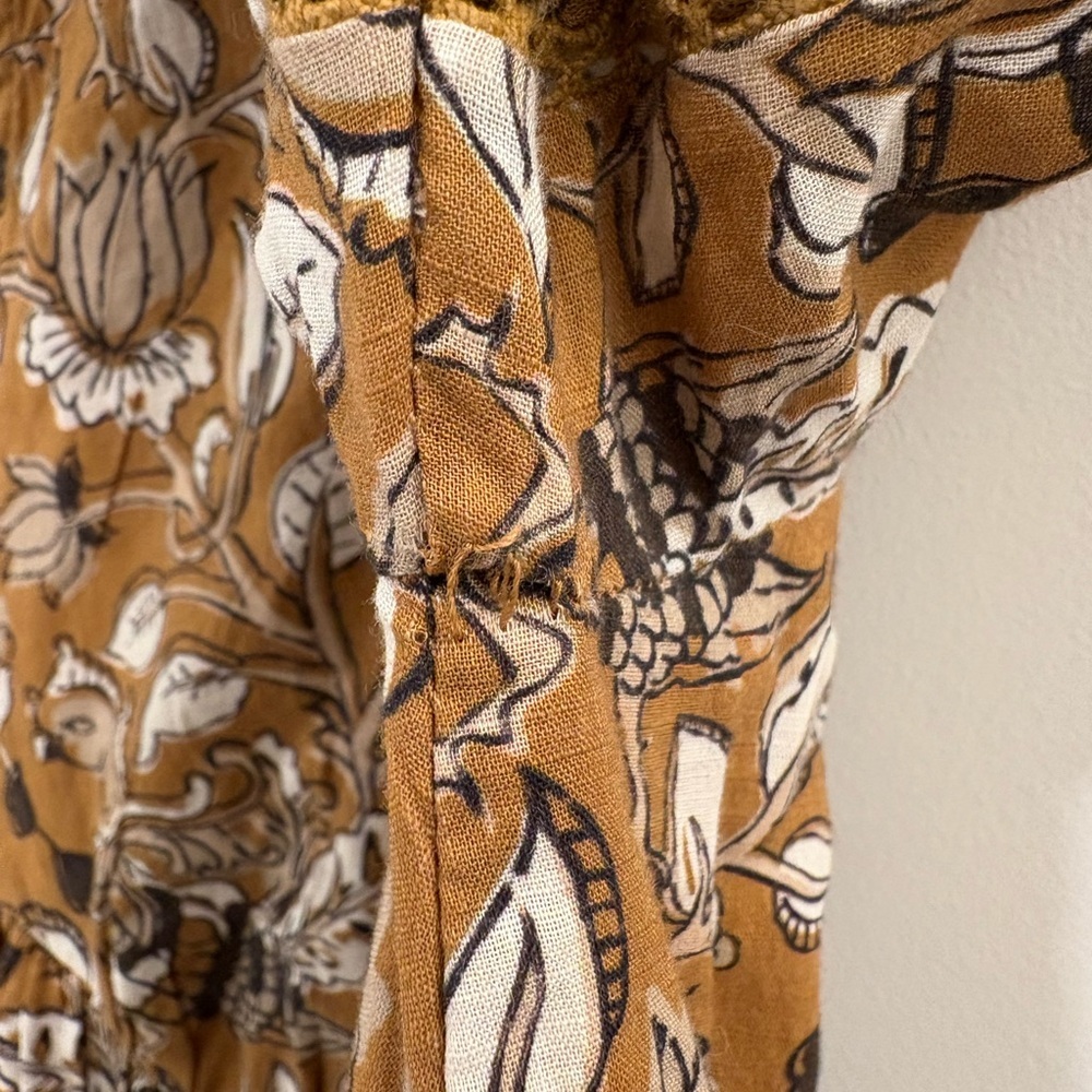 Anthropologie Let Me Be Jemma Floral Crochet Tiered Peasant Mini Dress Size 4 - Picture 15 of 15